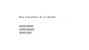 Mots d’ouverture de la Journée