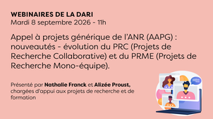 Les webinaires de la DARI : 