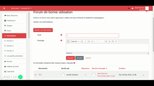 Utilisation du Forum pour étudiants (1)
